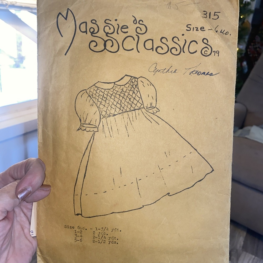 1979 Vintage Smocked Maggie’s Classics 315 Dress Pattern Size 6 Month Cut
